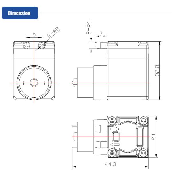 Portable Flue Gas Analysers Pump , 12 Volt Miniature Diaphragm Pump
