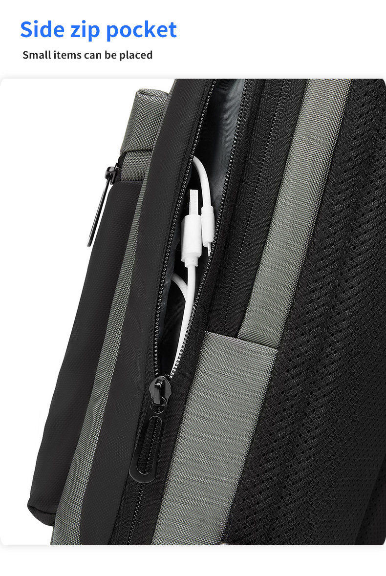 High Capacity Waterproof Mens Sling Bag Sports Crossbody Bag Wear Resistance