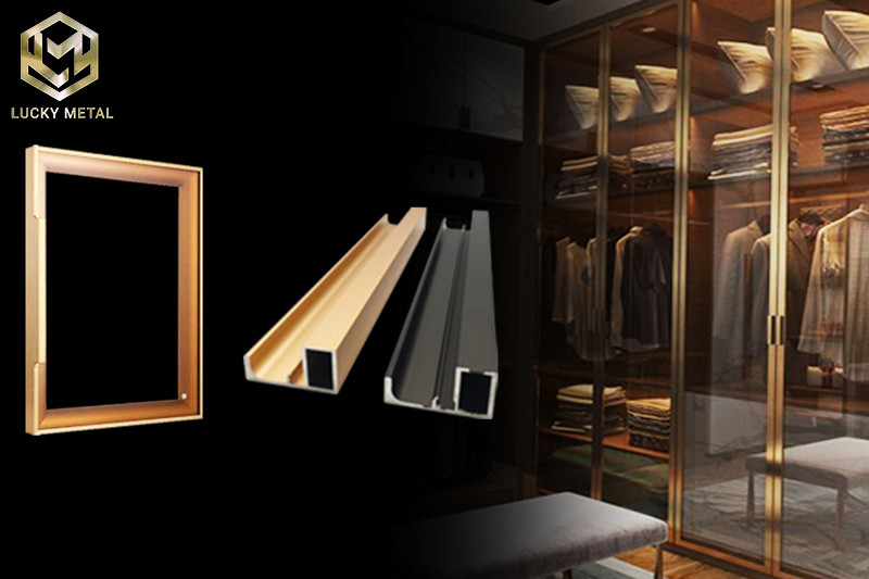 Anodized Modern Kitchen Cabinet Door Frame Aluminium Profile For Glass Kitchen Doors