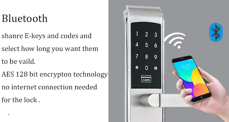 Remote Management Smart Hotel Lock Silver / Black Intelligent Smart Lock