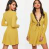 Buy cheap Sexy Mature Elegant Deep V Neck Mini Dress With Lace from wholesalers