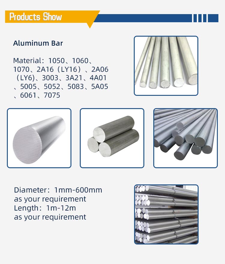 H12 Aluminium Solid Round Bar 7075 Aluminum Rod Extruded Forging