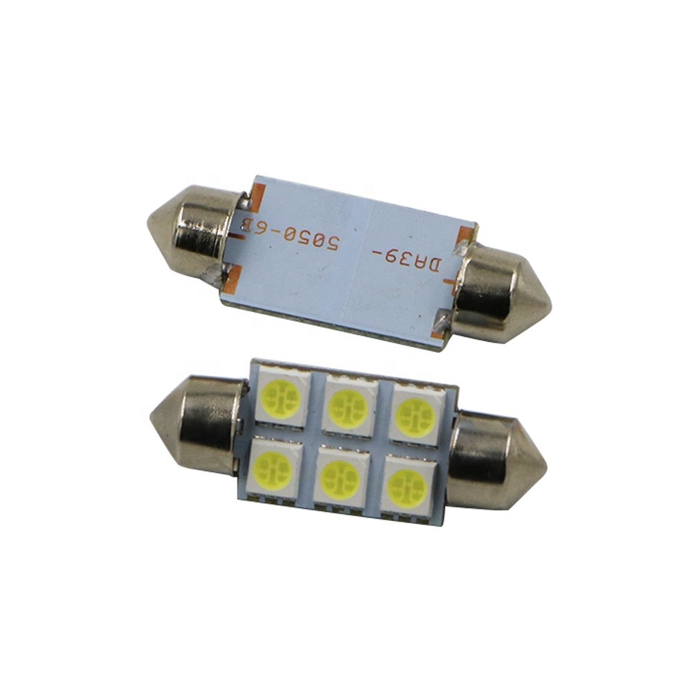 Festoon C5W 5050 6SMD LED Car Interior Lights Lamp Bulb Dome Blue White DC 12V 31mm 36mm 39mm 41mm