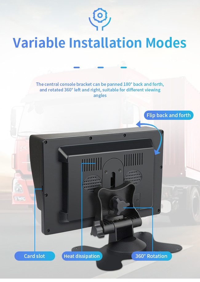 Full HD Car DVR Camera 7 Inch Dual Road Truck Traffic Front And Rear Video