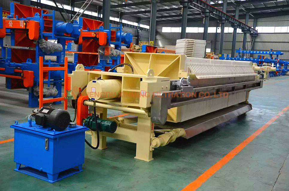 Plate Size 870mm Sludge PP Diaphragm Filter Press 40mm Filter Cake Thickness