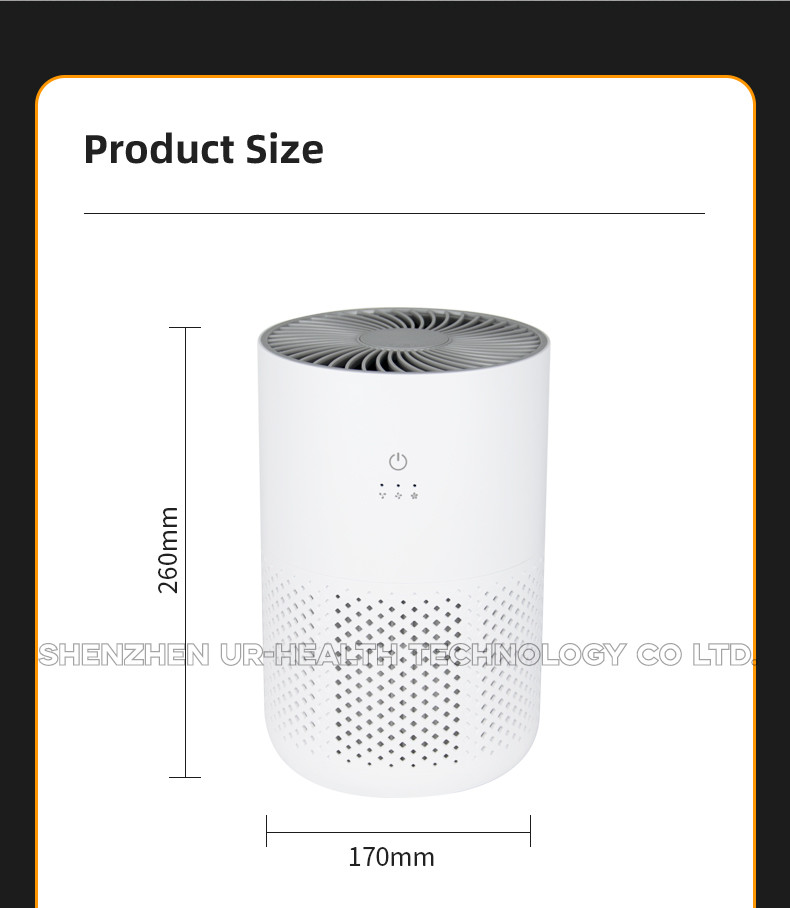 White Mini 5V 5W Table Top Air Purifier CE USB HEPA11 Filter