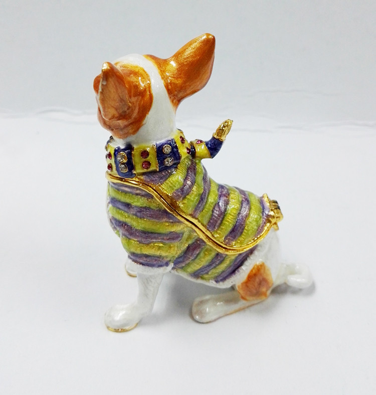 Cute Dog Jewelry Box Metal jewelry box Animal Trinket Box For Gift