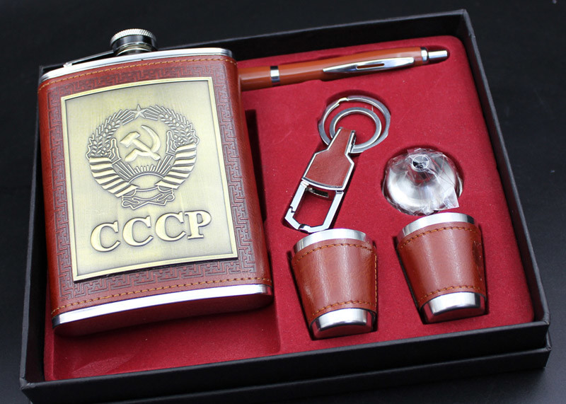 Pocket Liquor Bottle Gift Box Set , 8 Oz Ccp Alcohol Hip Flask Western Style
