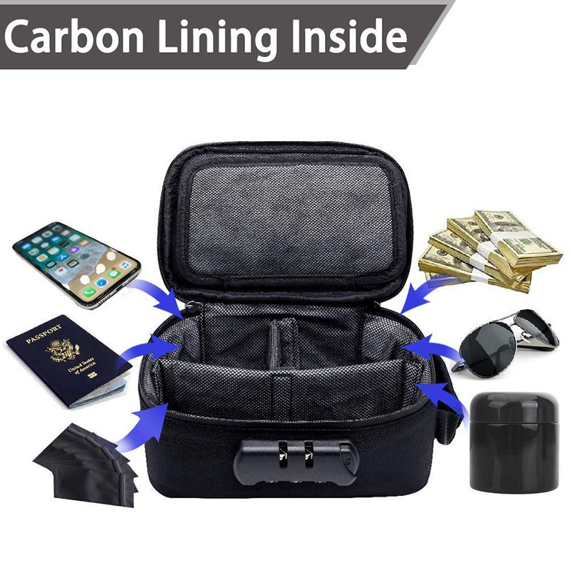 Customized Scent Proof Bags Reusable With Double Zipper Combo Lock