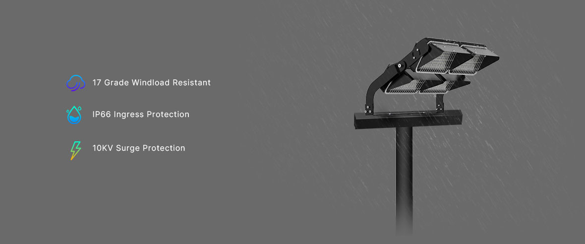 Stadium 500W High Power LED Flood Light High Uniformity Finned Style Heatsink