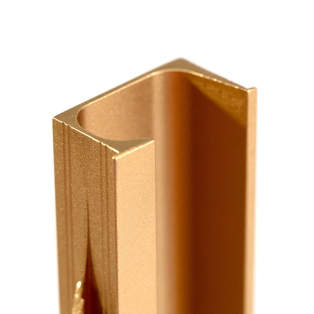 Kitchen Cupboard Anodized Gold Aluminum Furniture Hidden Handles G Shaped 447mm