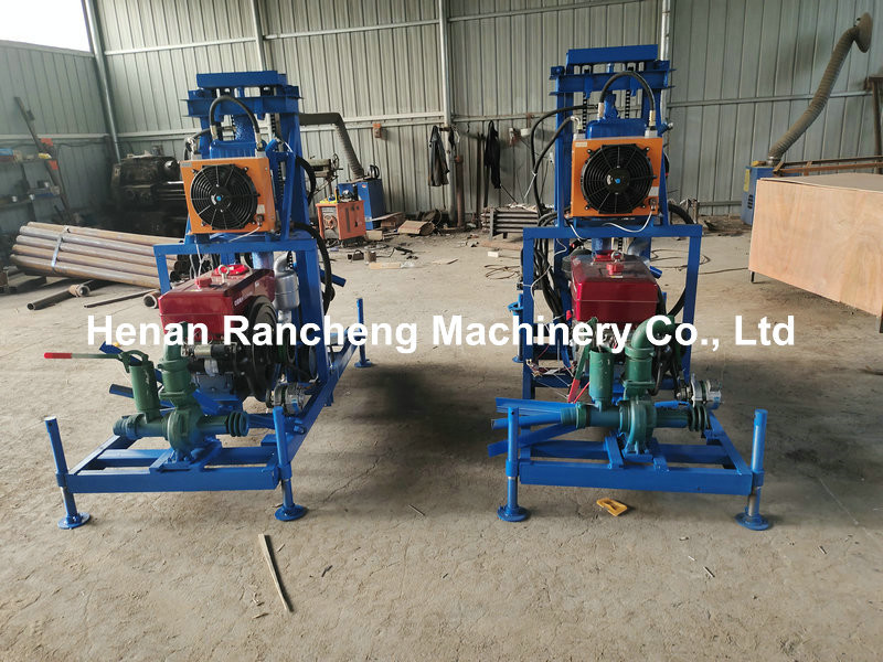 Two Wheels Portable Water Well Drilling Equipment 22HP Power 150m Drilling Depth