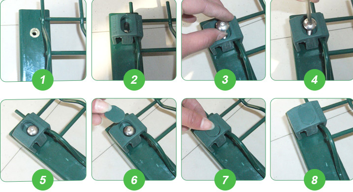 Residential Square Post 3D Triangle Fence Panel For 1.8*2.0m Green PVC Coated