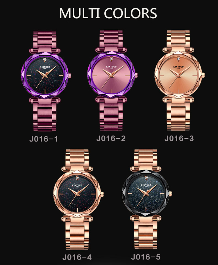 KINYUED women high quality quartz movement Stainless steel band women waterproof wrist watch