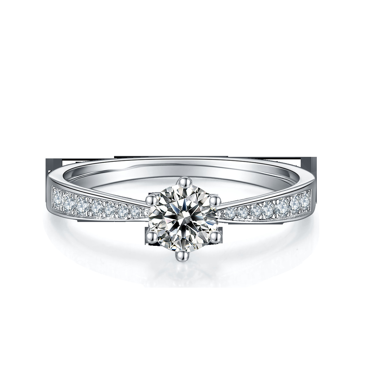 Milgrain Moissanite Engagement Ring 14K White Gold Moissanite Ring Vintage Engagement Ring