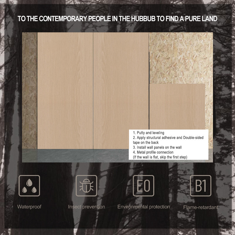Bamboo Charcoal Wood Veneer Wood Grain Wood Charcoal Board Waterproof Pvc Wall Panel
