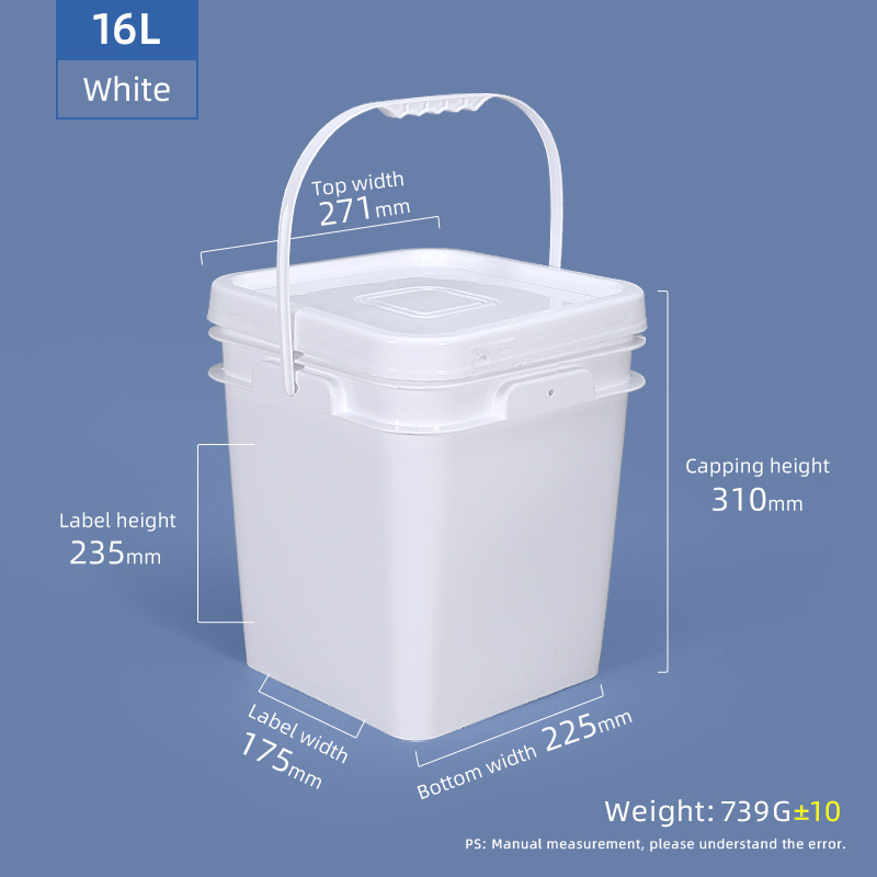 20L Capacity Square Shape Plastic Bait Bucket for Fishing Adventures