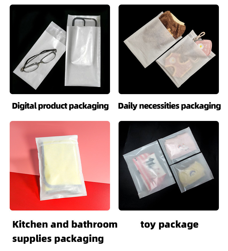 Self Adhesive Stripe Clear Clothing Packaging For Glassine Paper Bag Packaging Sock