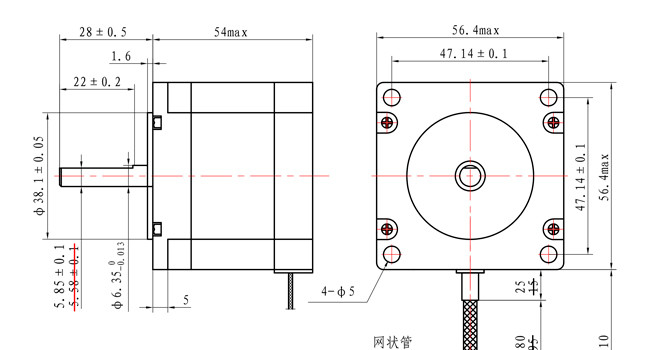 Nema 23 Bipolar 1.8deg 1.2Nm (170oz.in) 57x57x54mm 4 Wires Stepper Motor For XYZ Axis CNC