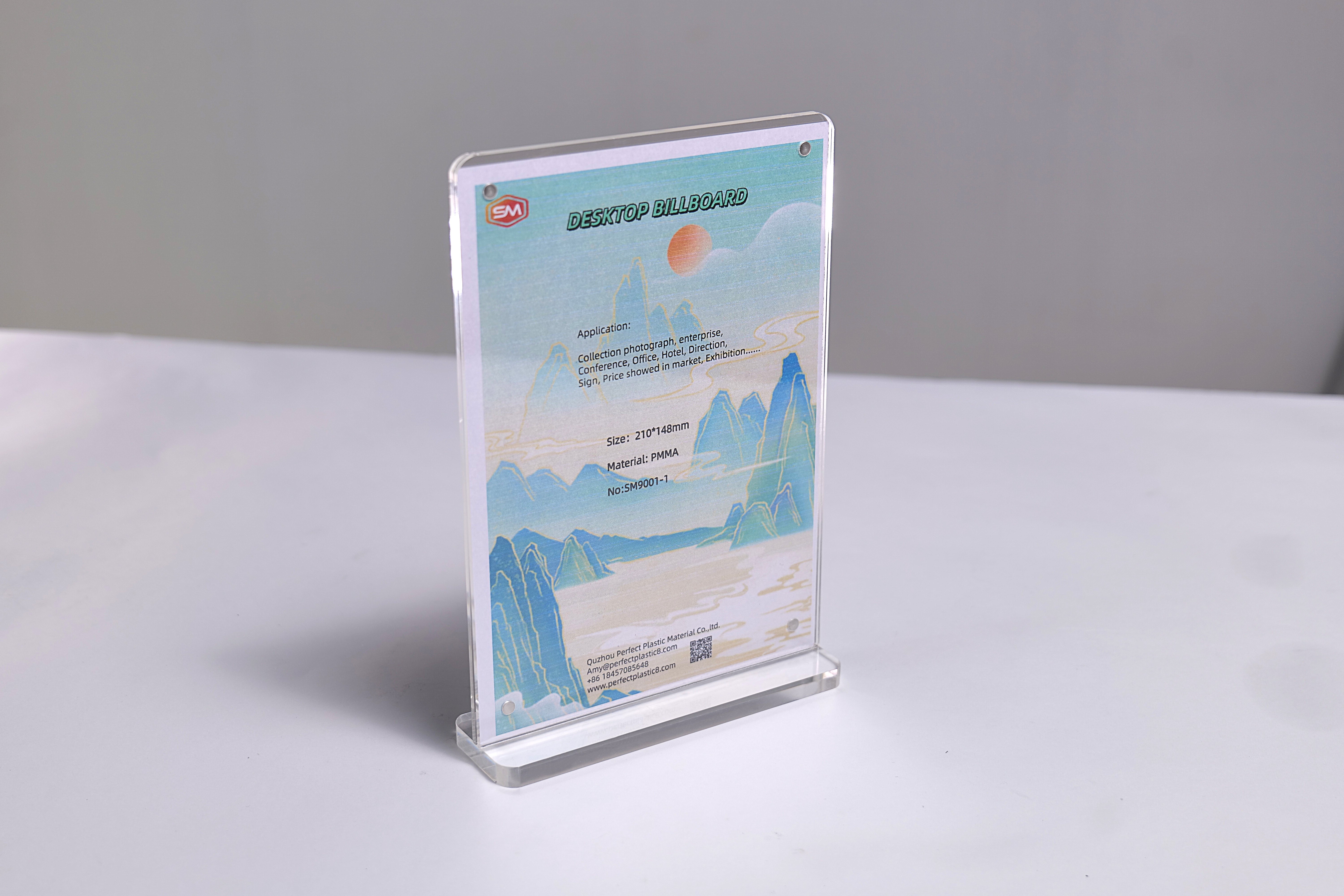 Stand Up Manufacture Insert 5 Inch T Shape Acrylic Sign Holder