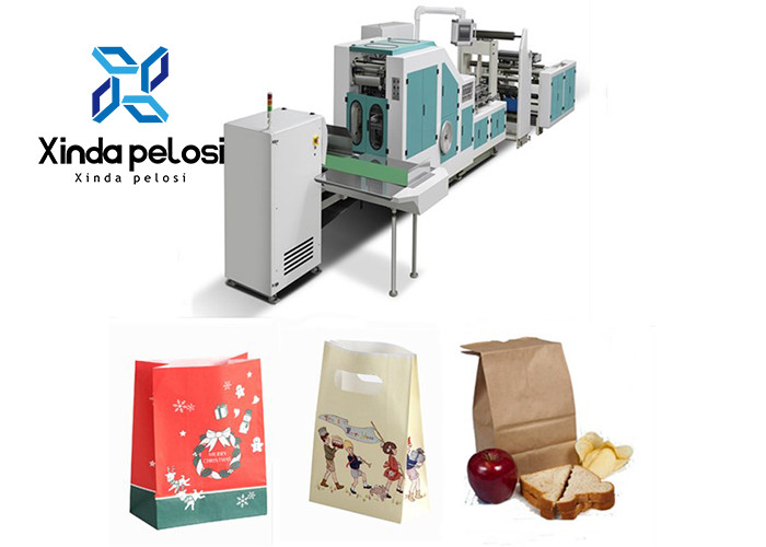 3phase Adjustable Square Bottom Paper Bag Making Machine With Handle D Cut