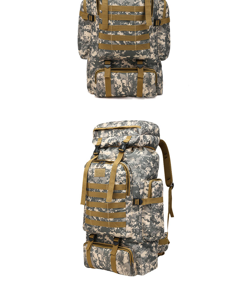 Soft Handle 80L Waterproof Multi-Function Camouflage Hiking Bag for Mountain Training