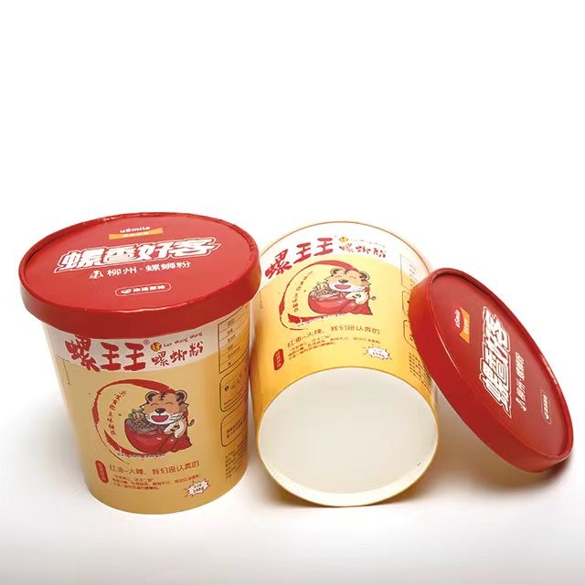 Eco Friendly Ramen Paper Bowl ,1000ml Instant Noodle Bowl Packaging With Lids