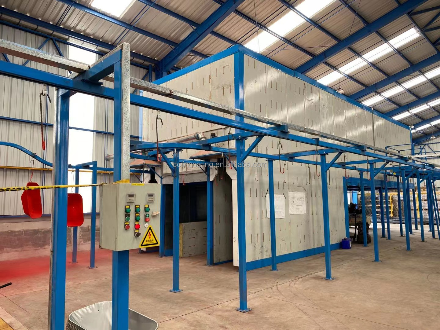 ISO 9001 Electrostatic Automated Powder Coating Line Gas Diesel Heating
