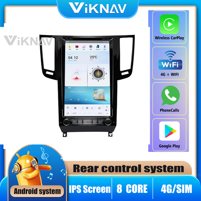 13.6 Inch Screen For 2009-2013 Infiniti FX45 FX35 128G Navigation GPS Multimedia DVD Player Android Wireless Carplay