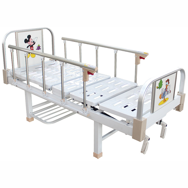 Professional Service Detachable One Crank Adjustable Children Medical Bed With Metal Siderails
