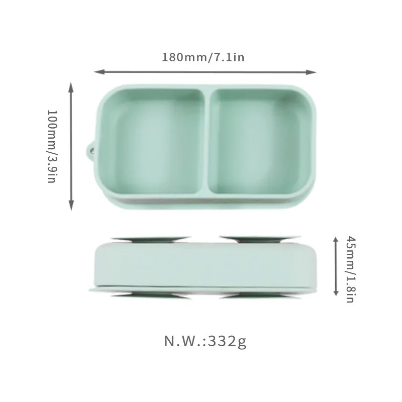 Leakproof Odorless Silicone Food Storage Containers 3 Compartments