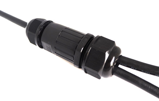 Black Pool Light Accessories 8-9mm Wire Diameter 2×1.5mm² 2 Wires Connector