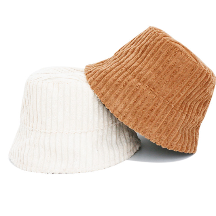 High Auality Corduroy Reversible Bucket Hat Unisex Cotton Twill Canvas Sun Fishing Hat