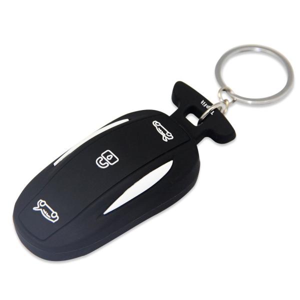 Topfit Silicone Car KeyChain for Tesla Model X P90D-Black