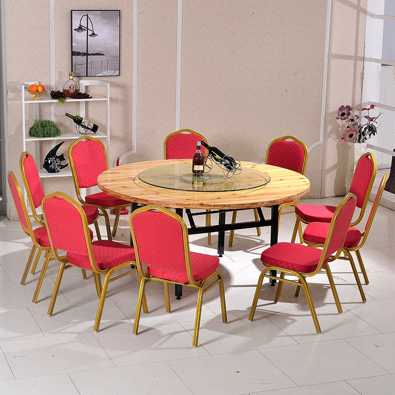 Stackable Burgundy Banquet Chairs Iron Metal Banquet Room Chairs