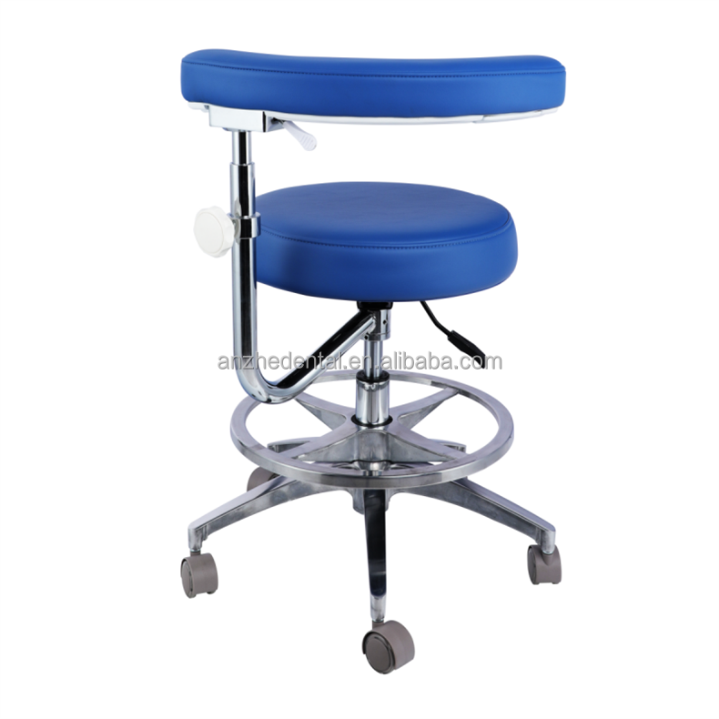 Height Adjustable Hospital Furniture Chair Micro Fiber Leather Round Shape Dentist Stool
