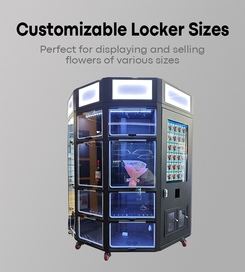 New Design Locker Fresh Flowers Vending Machine With Cooling Function 32 Inch Touch Screen Light Box for Branding