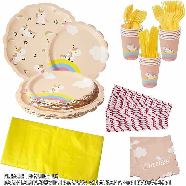 Hot Stamping Unicorn Themed Children'S Birthday Suit Party Supplies Creative