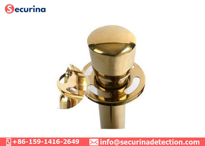 Bank / Exhibition Velvet Rope Crowd Control Barrier Portable With Pole Stanchion