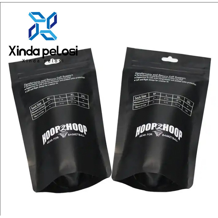 Plastic Pouch Zipper Water Proof Stand Up Matte Zip Bag With Window Eco Friendly