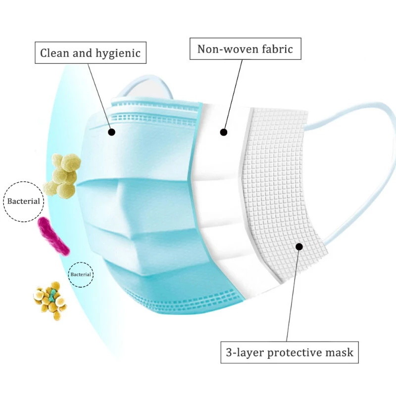 Anti Foaming 3 Layer Face Mask Single Use Durable Low Breathing Resistance
