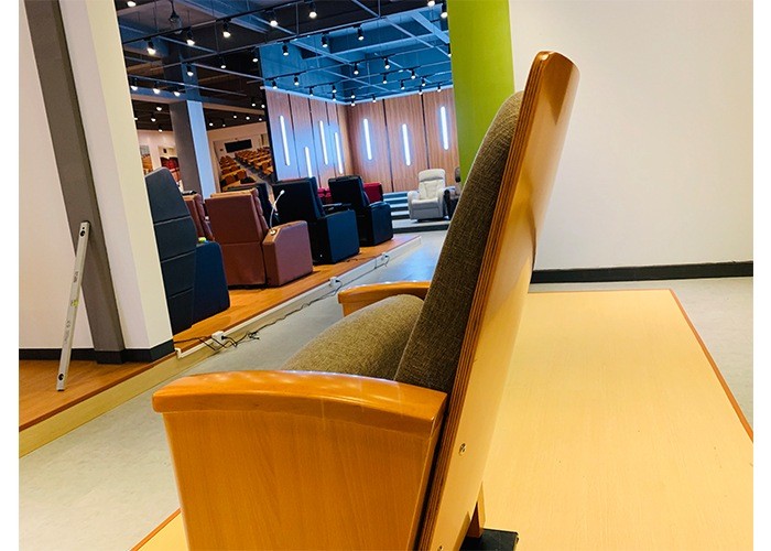 High Back Wooden Foldable Office Auditorium Theater Seating
