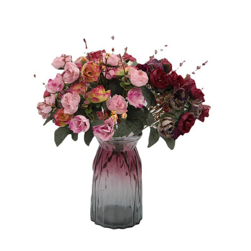 21 Diamond Roses, 7-Fork Autumn Rose Bundle Decoration, Wedding Home Decor, Fake Flowers