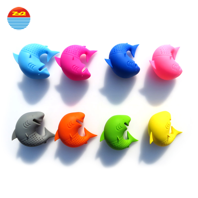 Wholesale Funny Surfing Shark Silicone Tea Infuser