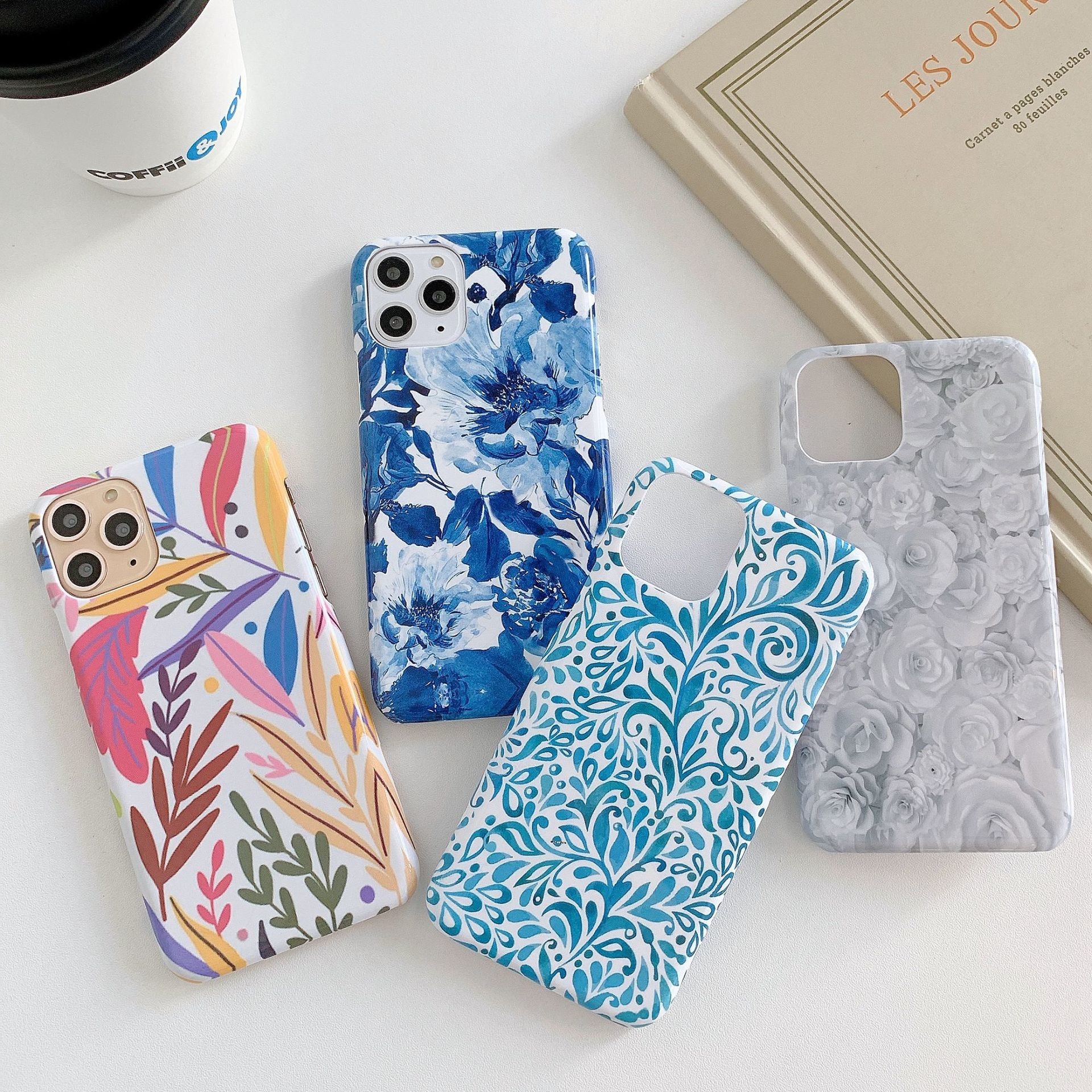 PC Designer Cell Phone Cases IMD Finished Floral Design Matte Grease Free