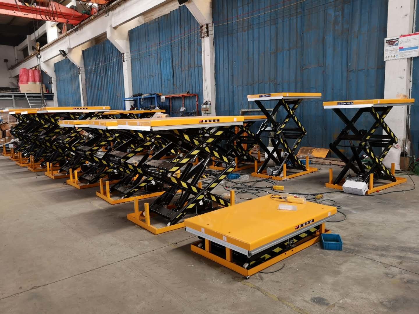 350kg Hydraulic Electric Mobile Double Scissor Lift Table Cart 70" Max Height