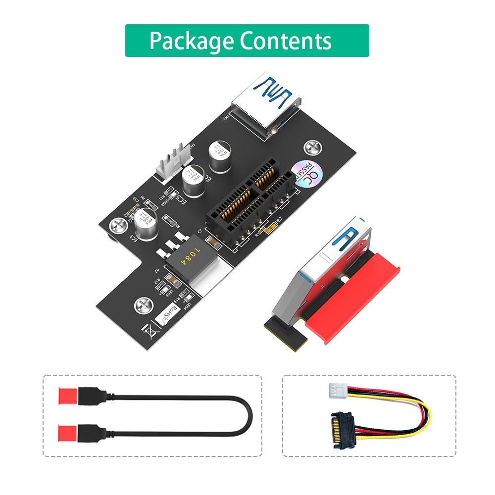 GPU PCI Express 1X To 1X / 4x / 8x / X16 Riser Card Extender With Magnetic Foot Pads
