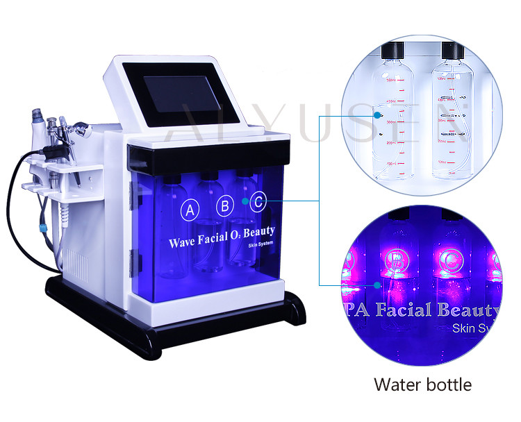 Beauty Hydra Oxygen Facial Machine , Skin Scrubber Microdermabrasion Peeling Machine