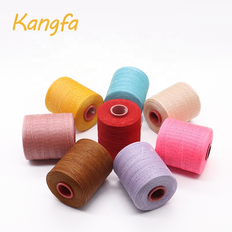 200m 0.8mm Flat Waxed Thread for Leather 100% Polyester Pattern Waxed Yarn Count 250D/16