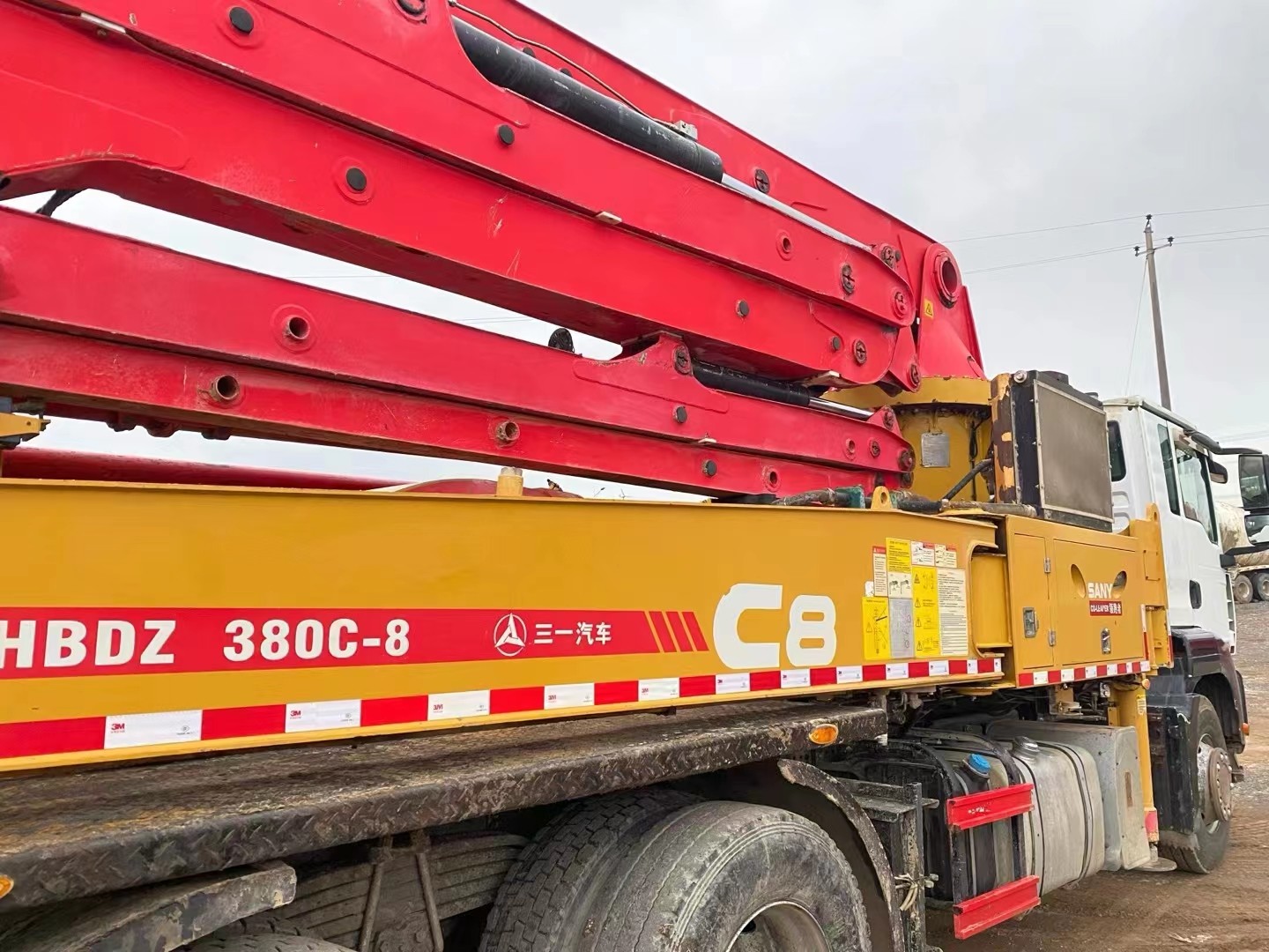 Heavy Duty Used Concrete Pump Truck Company SANY 28T 38 Meter